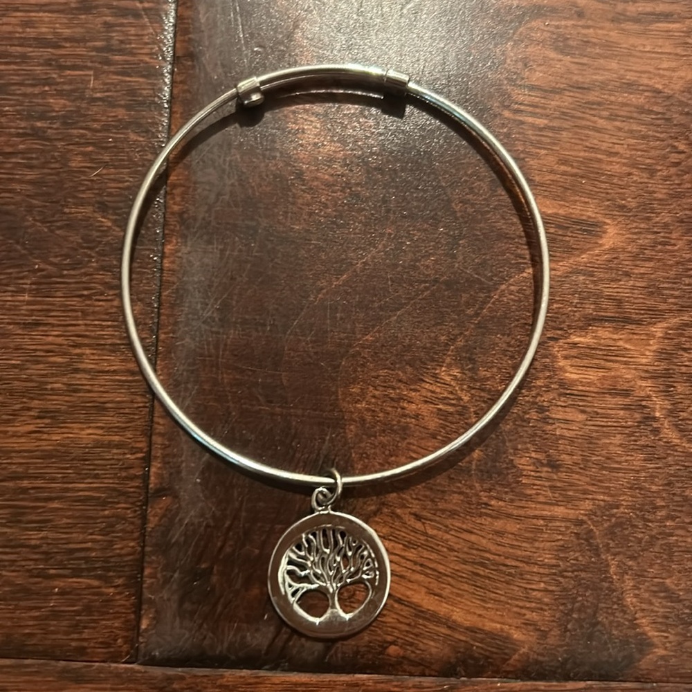 NWT Italian Tree of Life Sterling Silver Adjustable Bangle Bracelet Ross-Simons - Picture 2 of 4